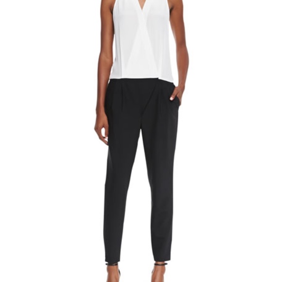 TIBI Black Silk + Wool Wrap Top Jumpsuit  XS - Picture 4 of 10